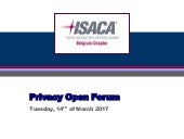 ISACA Privacy Open Forum - GDPR & HR